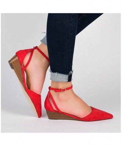 Women's Arkie Sliver Wedges Red $35.20 Shoes