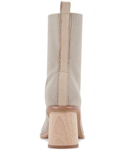 Women's Alaya Block-Heel Dress Booties Tan/Beige $72.00 Shoes