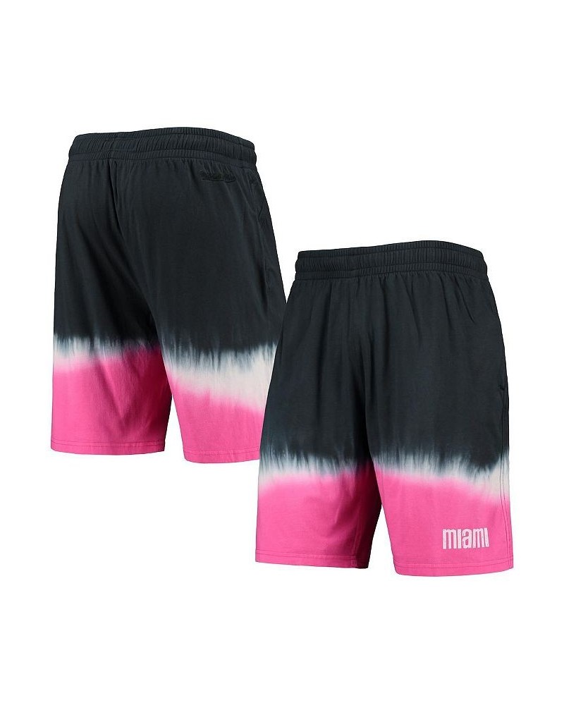 Men's Black and Pink Miami Heat Hardwood Classic Authentic Shorts $34.31 Shorts