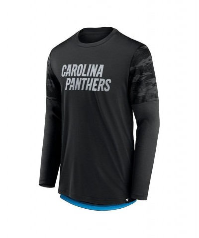 Men's Branded Black, Blue Carolina Panthers Square Off Long Sleeve T-shirt $19.20 T-Shirts