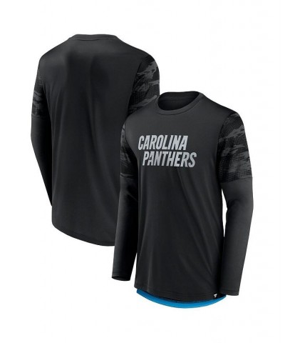 Men's Branded Black, Blue Carolina Panthers Square Off Long Sleeve T-shirt $19.20 T-Shirts