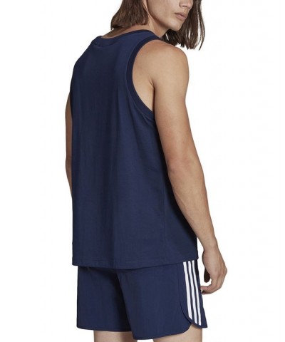 Men's Adicolor Classics Trefoil Logo Print Tank Blue $14.35 T-Shirts