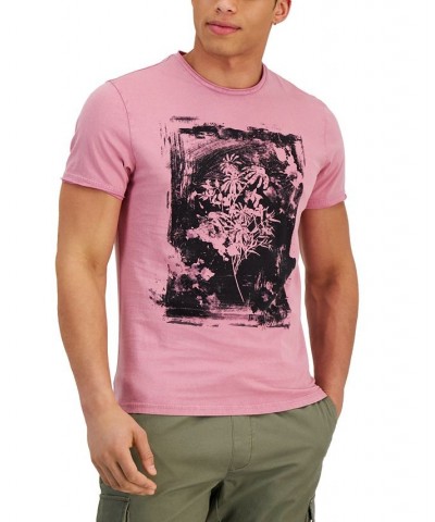 Men's Classic-Fit Floral Graphic T-Shirt Purple $11.99 T-Shirts