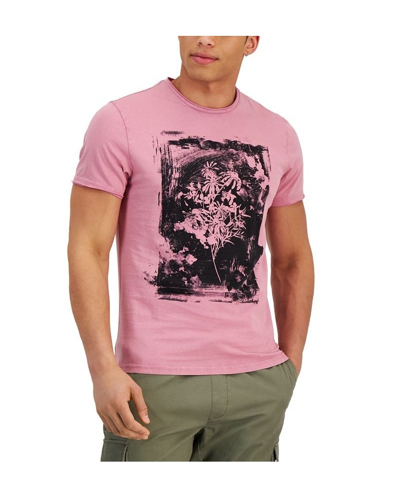 Men's Classic-Fit Floral Graphic T-Shirt Purple $11.99 T-Shirts