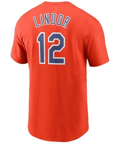 Men's Francisco Lindor Orange New York Mets Name Number T-shirt $25.99 T-Shirts