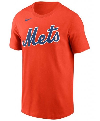 Men's Francisco Lindor Orange New York Mets Name Number T-shirt $25.99 T-Shirts