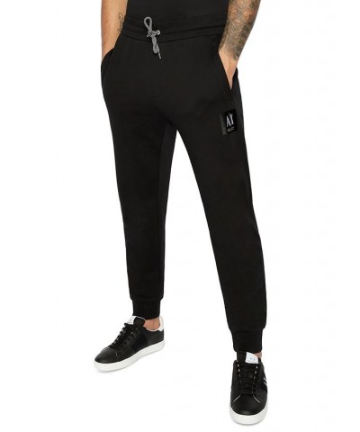 Men's Basics by Armani Logo Patch Fleece Sweatpants Black $45.00 Pants