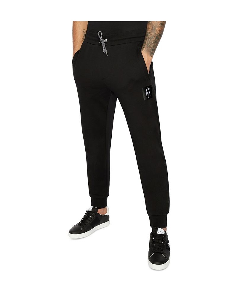 Men's Basics by Armani Logo Patch Fleece Sweatpants Black $45.00 Pants