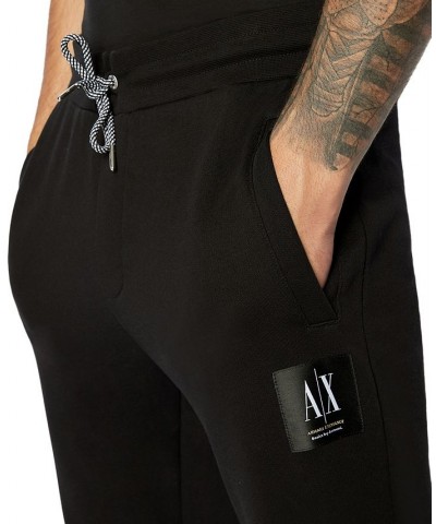 Men's Basics by Armani Logo Patch Fleece Sweatpants Black $45.00 Pants