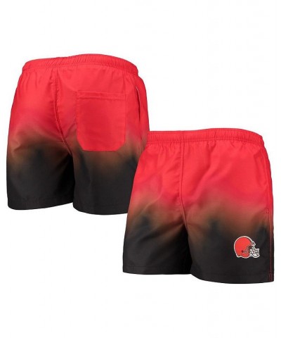 Men's Orange, Brown Cleveland Browns Dip-Dye Swim Shorts $28.80 Swimsuits