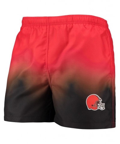 Men's Orange, Brown Cleveland Browns Dip-Dye Swim Shorts $28.80 Swimsuits