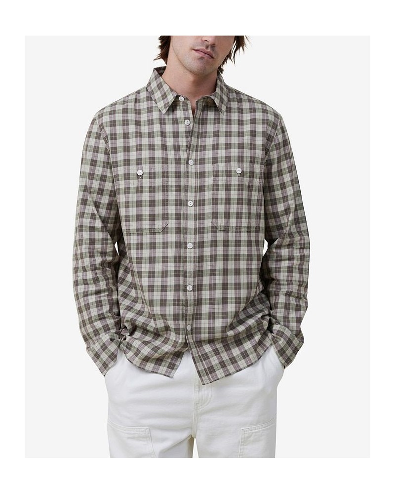 Men's Brooklyn Long Sleeve Shirt Brown $38.49 Shirts