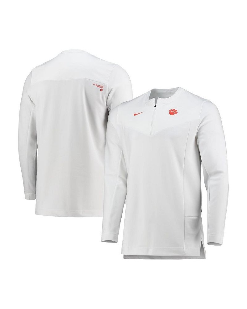 Men's White Clemson Tigers Logo Performance Quarter-Zip Jacket $29.93 Jackets