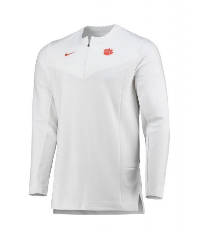 Men's White Clemson Tigers Logo Performance Quarter-Zip Jacket $29.93 Jackets