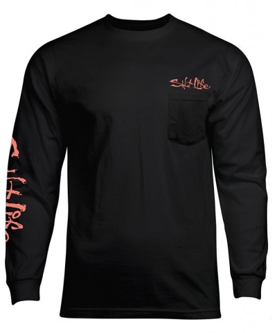 Men's Reel Escape Logo Graphic Long-Sleeve T-Shirt Black $16.56 T-Shirts