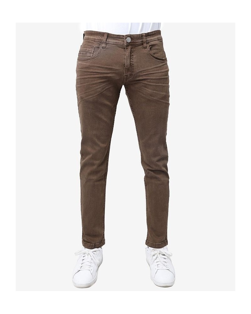 Men's Stretch Twill Colored Pants Dark Brown $25.20 Pants