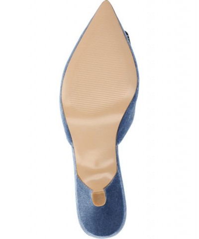 Women's Rishie Velvet Heels Blue $55.00 Shoes