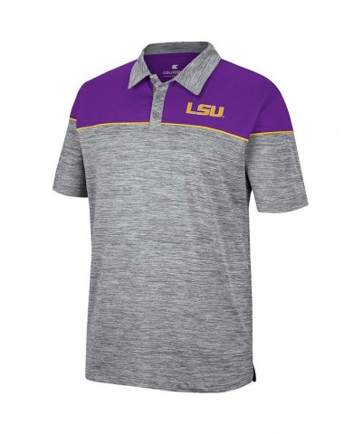 Men's Heathered Gray, Purple LSU Tigers Birdie Polo Shirt $25.30 Polo Shirts