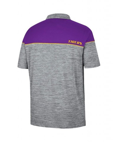 Men's Heathered Gray, Purple LSU Tigers Birdie Polo Shirt $25.30 Polo Shirts