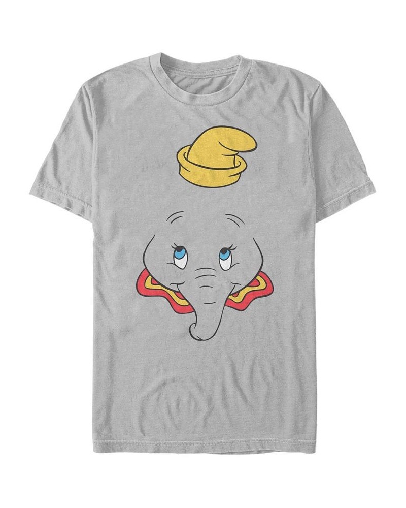 Men's Dumbo Big Face Short Sleeve T-Shirt Silver $17.84 T-Shirts