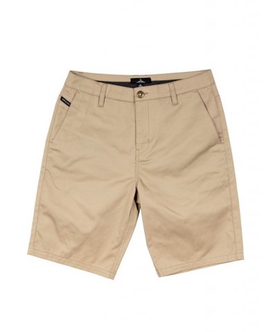 Men's DNP Casual Walkshort with Belt Loops and Hand Pockets on the sides and Pockets in the Back Tan/Beige $27.53 Shorts