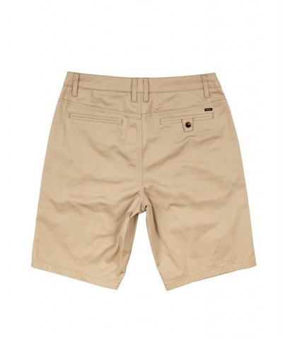 Men's DNP Casual Walkshort with Belt Loops and Hand Pockets on the sides and Pockets in the Back Tan/Beige $27.53 Shorts