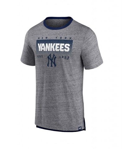 Men's Branded Heathered Gray New York Yankees Iconic Team Element Speckled Ringer T-shirt $21.60 T-Shirts