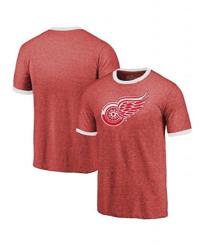 Men's Threads Heathered Red Detroit Red Wings Ringer Contrast Tri-Blend T-shirt $22.54 T-Shirts