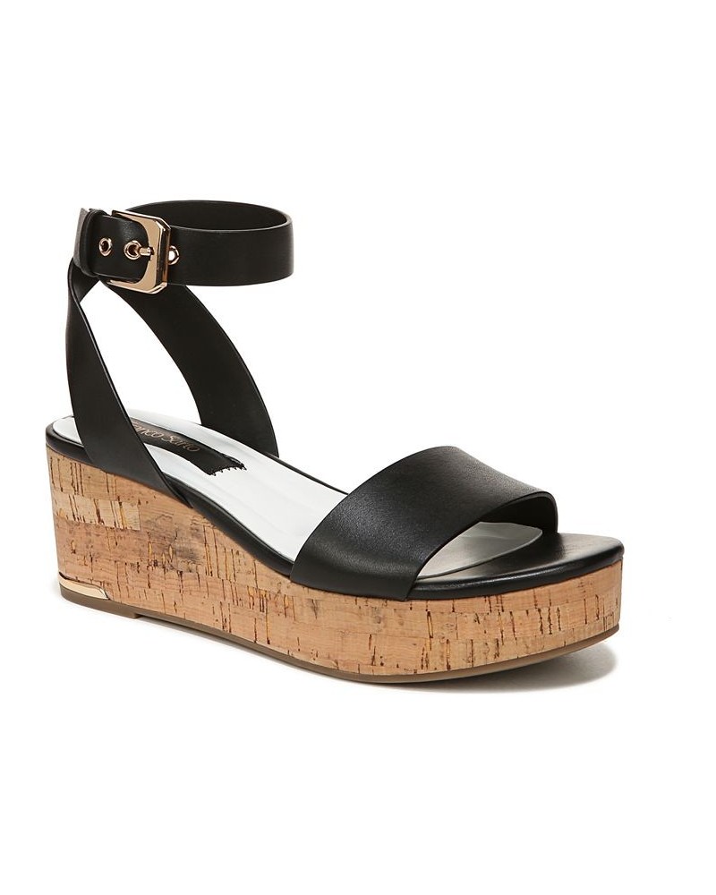 Presley Espadrille Wedge Sandals Black $57.20 Shoes