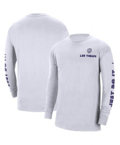 Men's White LSU Tigers Heritage Max 90 Long Sleeve T-shirt $20.25 T-Shirts