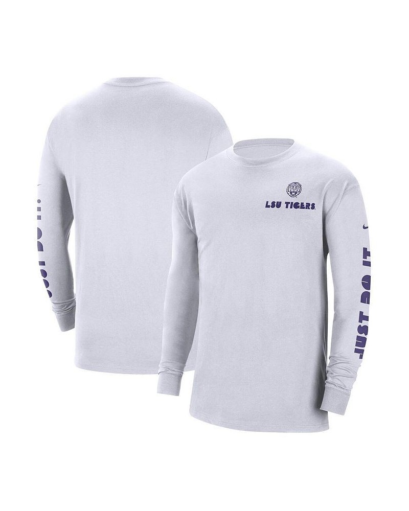 Men's White LSU Tigers Heritage Max 90 Long Sleeve T-shirt $20.25 T-Shirts