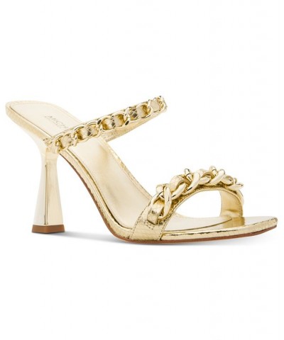 Women's Clara Slip-On Chain Sandals Gold $60.45 Shoes