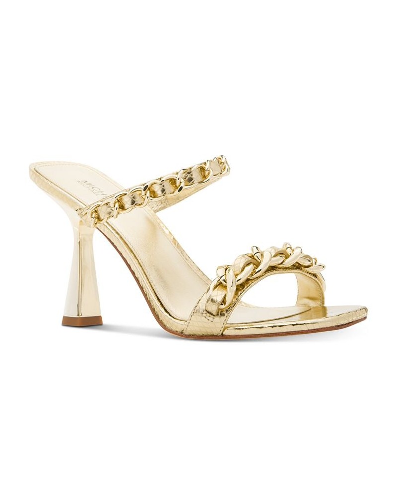 Women's Clara Slip-On Chain Sandals Gold $60.45 Shoes