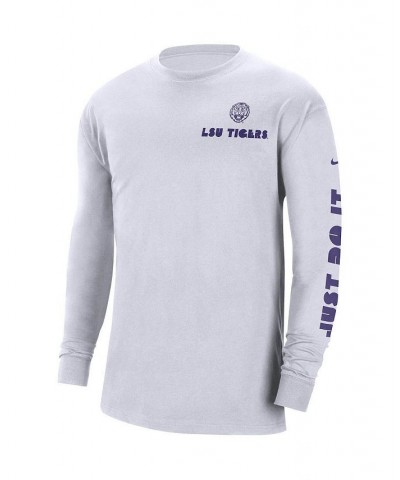 Men's White LSU Tigers Heritage Max 90 Long Sleeve T-shirt $20.25 T-Shirts