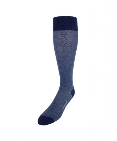 Noah Nail head Design Over The Calf Mercerized Cotton Socks Blue $18.24 Socks