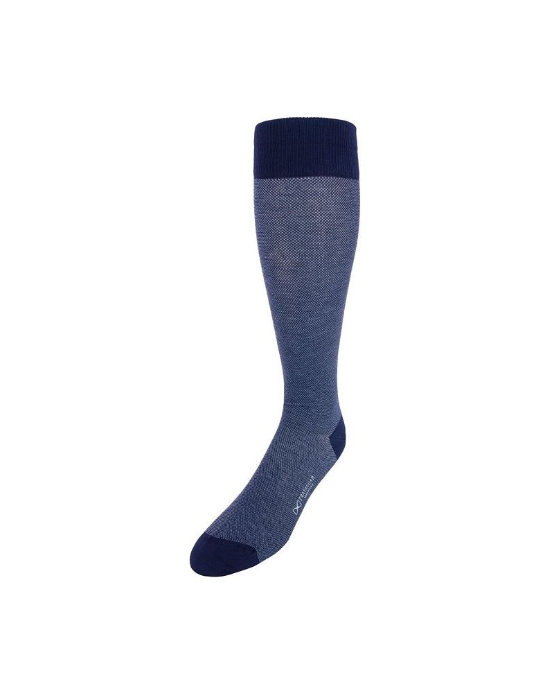 Noah Nail head Design Over The Calf Mercerized Cotton Socks Blue $18.24 Socks