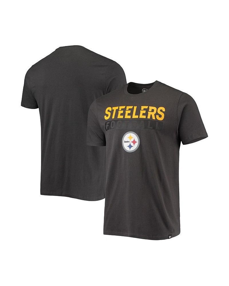 Men's '47 Charcoal Pittsburgh Steelers Dark Ops Super Rival T-shirt $20.70 T-Shirts