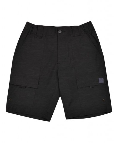 Men's Space Dye Slub 9" Outdoor Shorts Black $39.38 Shorts