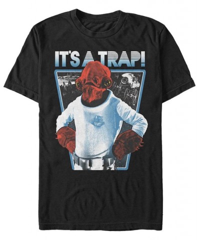 Star Wars Men's Ackbar It's A Trap Short Sleeve T-Shirt Black $17.15 T-Shirts