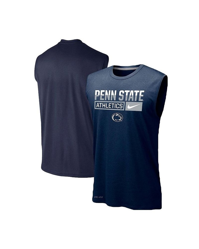 Men's Navy Penn State Nittany Lions Wordmark Drop Legend Performance Tank Top $24.00 T-Shirts