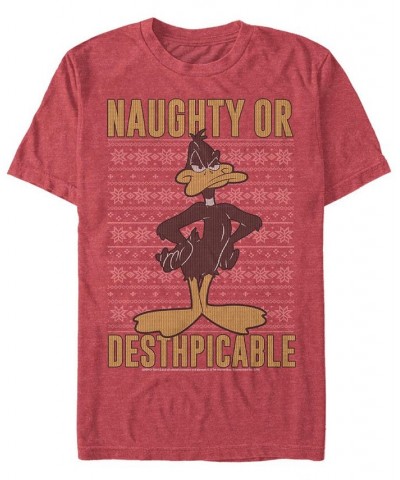 Men's Looney Tunes Daffy Short Sleeve T-shirt Red $16.45 T-Shirts