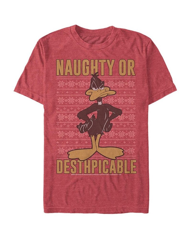 Men's Looney Tunes Daffy Short Sleeve T-shirt Red $16.45 T-Shirts