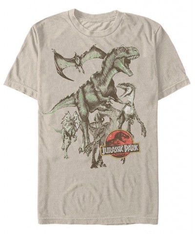 Jurassic Park Men's Retro Dinosaur Group Short Sleeve T-Shirt Tan/Beige $20.99 T-Shirts