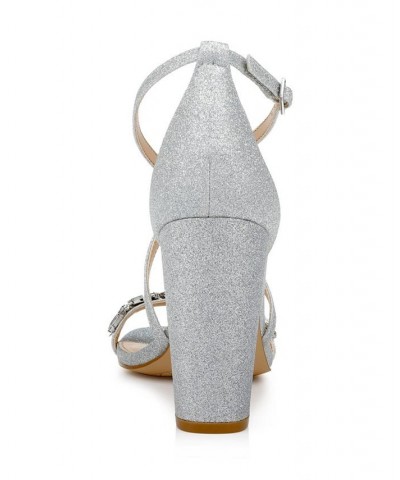 Daphne Evening Sandals Silver $46.44 Shoes