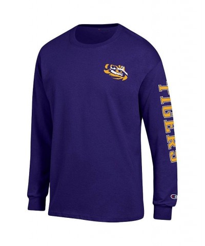 Men's Purple LSU Tigers Team Stack Long Sleeve T-shirt $25.49 T-Shirts