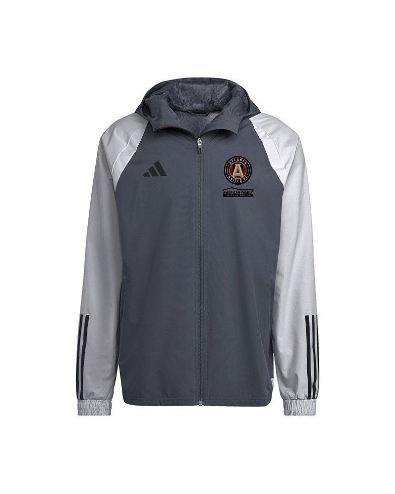 Men's Charcoal Atlanta United FC All-Weather Raglan Hoodie Full-Zip Jacket $40.80 Jackets