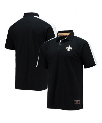 Men's Black, White New Orleans Saints Holden Raglan Polo Shirt $31.00 Polo Shirts