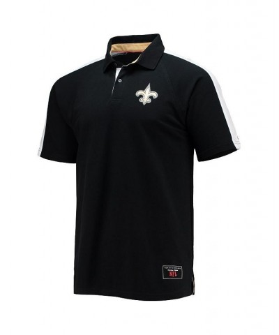 Men's Black, White New Orleans Saints Holden Raglan Polo Shirt $31.00 Polo Shirts