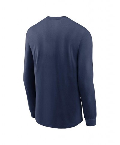 Men's Navy Atlanta Braves Over Arch Performance Long Sleeve T-shirt $23.00 T-Shirts