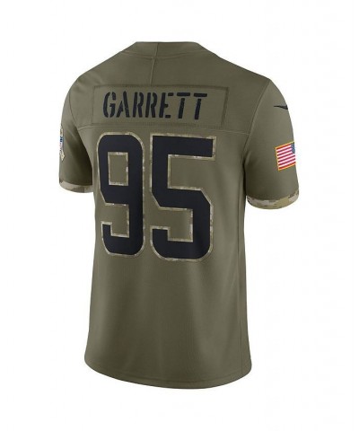 Men's Myles Garrett Olive Cleveland Browns 2022 Salute To Service Limited Jersey $51.80 Jersey